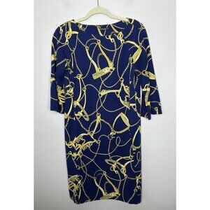 J. McLaughlin Campbell Knit Shift Dress Women’s Flared Sleeves Equestrian Small